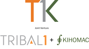 T1K logo. Joint venture between Tribal 1 and KIHOMAC T1K logo. Joint venture between Tribal 1 and KIHOMAC